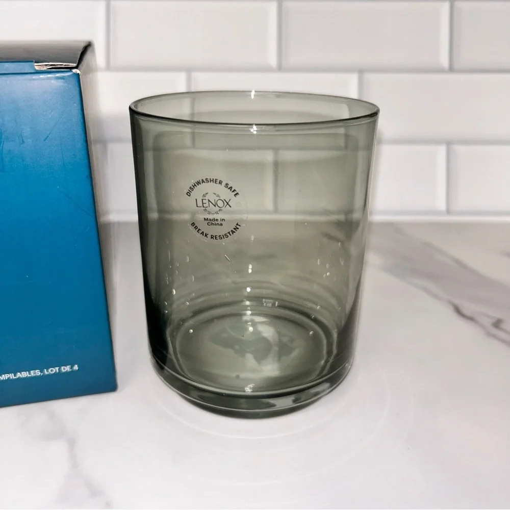 Lenox Tuscany Tall Stackable Glasses in Smoke, 4 piece set - Picture 3 of 6